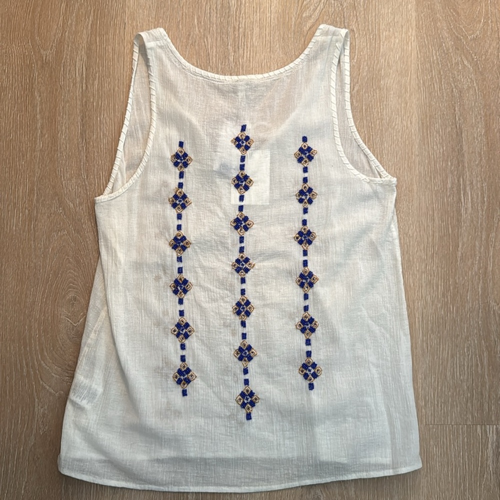 Joie • Kuna B Embellished Beaded Sleeveless Blouse NEW - Picture 7 of 8